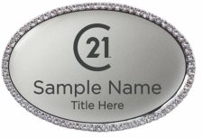 (image for) Century 21 New Logo Oval Bling Silver badge