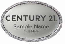 (image for) Century 21 New Logo Oval Bling Silver badge