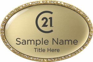 (image for) Century 21 New Logo Oval Bling Gold badge