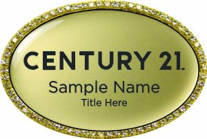 (image for) Century 21 New Logo Oval Bling Gold badge