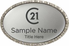 (image for) Century 21 New Logo Oval Bling Silver badge