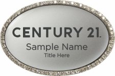 (image for) Century 21 New Logo Oval Bling Silver badge