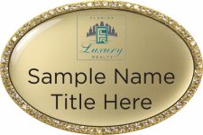 (image for) Florida Luxury Realty Oval Bling Gold badge