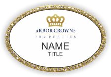 (image for) Arbor Crowne Properties Oval Bling Gold Other badge