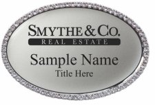 (image for) "Smythe & Co. Real Estate, Inc. Oval Bling Silver badge"