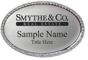 (image for) \"Smythe & Co. Real Estate, Inc. Oval Bling Silver badge\"