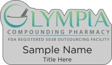 (image for) Olympia Pharmacy Shaped Silver Metal Badge