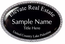 (image for) Elevate Real Estate Oval Bling Silver Other badge