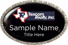 (image for) Texcom Realty Oval Bling Silver Other badge
