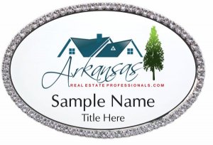 (image for) Arkansas Real Estate Professionals.com Oval Bling Silver Other badge