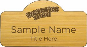 (image for) Big Bamboo Bayside Shaped Bamboo Laser Engraved badge