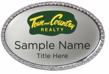 (image for) Town&Country Realty Oval Bling Silver badge