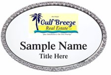 (image for) Gulf Breeze Real Estate Oval Bling Silver Other badge