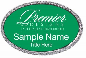 (image for) Premier Designs Oval Bling Silver badge