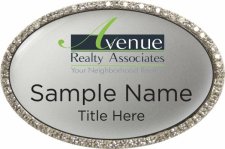 (image for) Avenue Realty Associates Oval Bling Silver badge