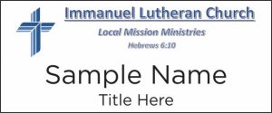 (image for) Immanuel Lutheran Church Standard White Square Corner badge