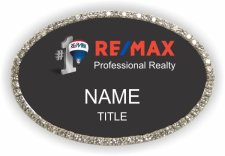 (image for) RE/MAX Professional Realty Oval Bling Silver Other badge