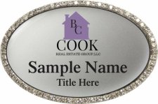 (image for) Brandi Cook Real Estate Group, LLC Oval Bling Silver badge