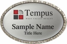 (image for) Tempus West Valley Realty Oval Bling Silver badge
