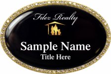 (image for) Fdez Realty Oval Bling Gold Other badge