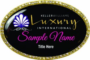 (image for) Keller Williams Luxury Oval Bling Gold Other badge