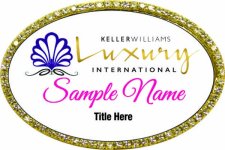 (image for) Keller Williams Luxury Oval Bling Gold Other badge