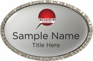 (image for) Pinpoint Realtors Oval Bling Silver badge