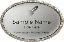 (image for) Rocket Realty Oval Bling Silver badge