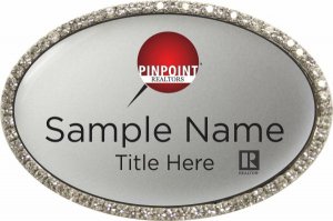 (image for) Pinpoint Realtors Oval Bling Silver badge