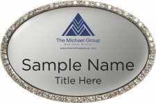 (image for) The Michael Group Real Estate Services Oval Bling Silver badge