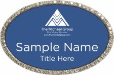 (image for) The Michael Group Real Estate Services Oval Bling Silver Other badge