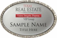 (image for) Texas Real Estate Executives Oval Bling Silver badge