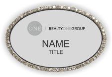 (image for) Realty One Group Oval Bling Silver badge