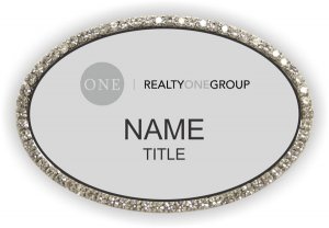 (image for) Realty One Group Oval Bling Silver badge