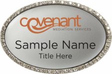 (image for) Covenant Mediation Services Oval Bling Silver badge