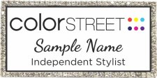 (image for) Color Street White Badge With Silver Rectangle Bling Dual Font