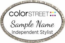 (image for) Color Street White Badge With Silver Oval Bling Dual Font