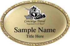 (image for) Concierge Travel, LLC Oval Bling Gold badge