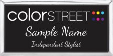 (image for) Color Street Black Badge With Silver Executive Frame, Dancing Script Font
