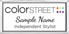 (image for) Color Street White Badge With Silver Rectangle Executive Frame, Dual Font