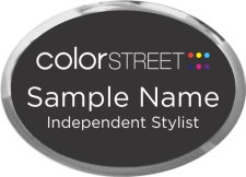 (image for) Color Street Black Badge With Silver Oval Executive Frame, Gotham Book Font