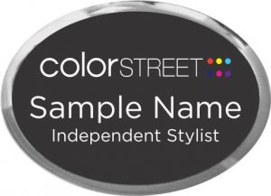 (image for) Color Street Black Badge With Silver Oval Executive Frame, Gotham Book Font