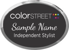 (image for) Color Street Black Badge With Silver Oval Executive Frame, Dual Font