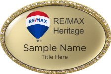 (image for) RE/MAX Heritage Oval Bling Gold badge