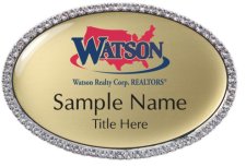 (image for) Watson Realty Corp - Oval Gold Bling Badge