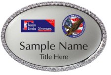 (image for) Team Linda Simmons Oval Bling Silver badge