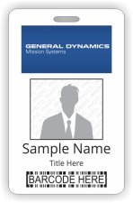 (image for) General Dynamics Mission Systems Barcode ID Vertical badge
