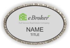 (image for) REeBroker, Inc Oval Bling Silver Other badge