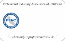 (image for) Professional Fiduciary Association of California Shaped White badge