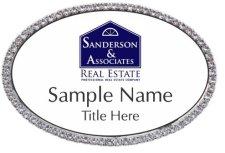 (image for) Sanderson & Associates Oval Bling Silver Other badge